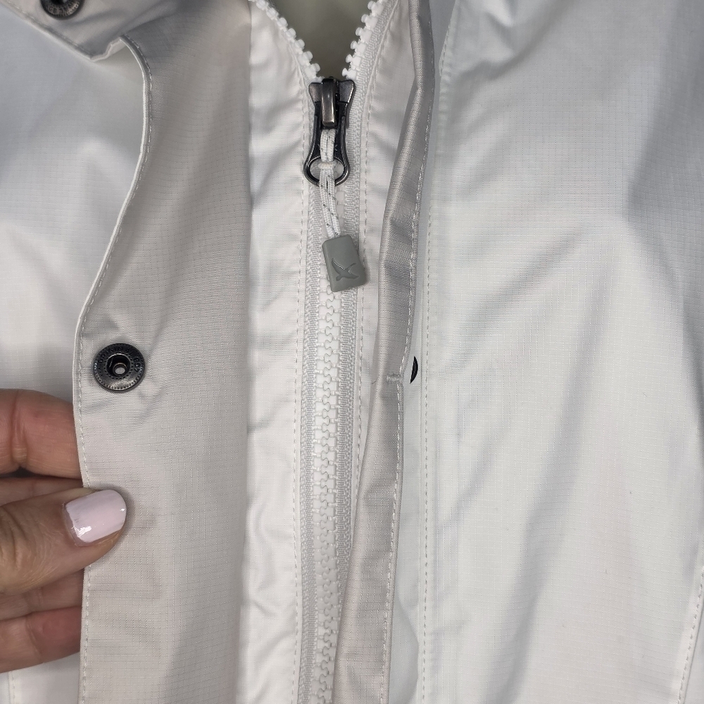 Eddie Bauer Weatheredge Jacket Water Resistant Lined Shell Cream White Taupe L - Picture 3 of 16
